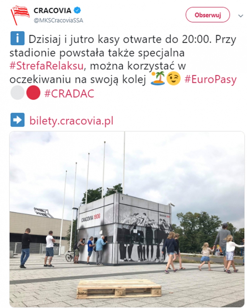 Specjalna ''strefa relaksu'' przy stadionie Cracovii... :D